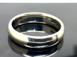 Shane CO Wedding Band 14k White Gold Ring Solid 4.7mm Wide Unisex Size 8.75