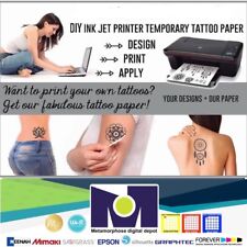DIY INKJET Printable Temporary Tattoo Paper 5 Sh 8.5”x11” Pack, Long Lasting