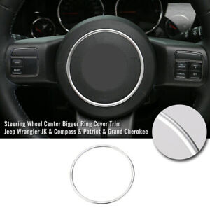 Steering Wheel Center Trim Bigger Ring Silver For Jeep Wrangler JK Compass 2011+