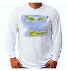 US Virgin Islands Map Fishing Sport Long Sleeve UPF 30 T-Shirt UV Protection
