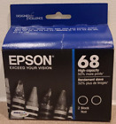 Original Genuine Epson 68 T06812D2 High Capacity Ink Cartridge 2-Pack Black 7/22