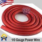 25 Ft True 1/0 0 AWG Gauge Power Positive Wire Strand Cable 25' Red High Quality