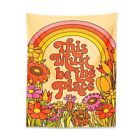 Wall Hanging Boho Tapestry Vintage Retro 70s Floral Rainbow Art Home Decor Cloth