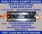 SERIAL NUMBER ID DATA TAG ENGRAVED WITH YOUR INFO VINTAGE SCRIPT DESIGN U.S.A. (For: More than one vehicle)