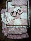 Cocalo Daniella Baby Princess Crib Bed Set Elegant Pink Brown Organza 6 Piece
