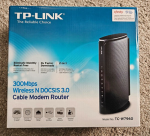TP-Link TC-W7960 300Mbps Wireless Modem & Router, black, used
