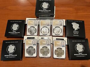2021 $1 Morgan & Peace Silver Dollar Set NGC MS70 w/ Box & COA (6 Coins Total)