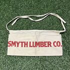 Vintage Smyth Lumber Co. Canvas Nail Apron Beige Red Print