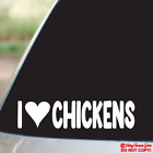 I LOVE CHICKENS Vinyl Decal Sticker Window Bumper Coop Farm Backyard Urban Heart