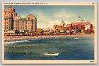 Postcard Atlantic City NJ Ocean View of Beach and Hotels