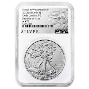2021 (W) $1 Type 2 American Silver Eagle NGC MS70 FDI ALS Label