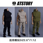 1/12 Scale Male Man Sleeveless Hoodie Top Model Clothes Fit 6