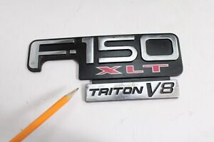 1997-2003 Ford F-150 XLT TRITON V8 Fender Name Plate Emblem OEM Badge '97-03