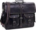 New Men's Leather Genuine Vintage Shoulder Travel Laptop Satchel Briefcase Bag