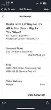 drake concert tickets (2) Newark NJ 04/05/2024 PLEASE CONTACT BEFORE BUYING