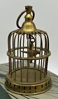 Vintage Brass Bird Cage with Bird