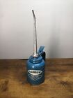 NOS Vintage Eagle Rainbow Pump Oiler 10 oz Blue Oil Can USA Made