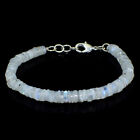 75.00 Cts Natural 7 Inches Long Blue Flash Moonstone Beads Bracelet NK 17E41