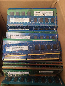 LOT OF 100 - 4GB DDR3 PC3  PC3L  /12800U  / Desktop Memory - Mix Brands