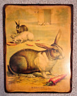 New ListingVintage Wooden Picture Rabbits Wall Hanging Wall Decor Bunnies