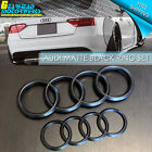Audi Matte Black Rings Front & Rear Grill Trunk Emblem Logo A3 A4 A5 S4 S5 A6 S6 (For: Audi A4 Quattro Sport)
