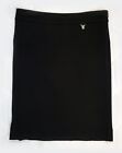 Tory Burch Beverly Wool Blend Knit Pencil Skirt with Logo Charm in Black Size S