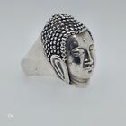 Sterling Silver Buddha Ring, Size R HEAVY 14grams