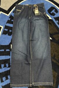 Solo Seymour Jeans Mens 32x32 Blue Baggy Skater Rave Y2KVintage Skater Dark Wash