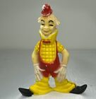 Vintage Hard Plastic Circus Clown Yellow & Red Toy Figurines corn shirt