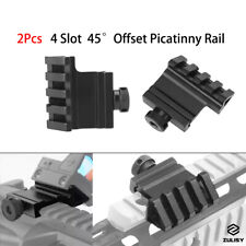 4 Slot Offset Picatinny Rail for Tactical Rifle Red Dot Sight Scope Side Mount