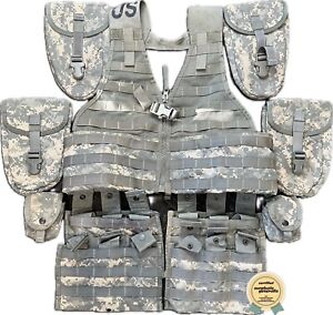 MOLLE II US Army Tactical Vest Bundle w/ 10 Pouches! Support Infantry Kit! ACU