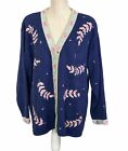 Storybook Knits Floral Women’s Cardigan Knitted Sweater Size 2X Embroidered