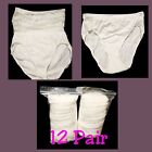 Hanes Classic Hi-cut Womens 12 Pair Cotton White Tagless Panties Underwear 7/L