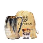 Viking Drinking Horn Mug, 15-20 Oz Natural Ox Horn Cup & Cofee Stein | Cool U...