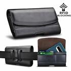 Cell Phone Holster Leather Belt Clip Pouch RFID Wallet Carrying Case Card Slots