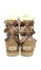 UGG Bailey Bow II Sheepskin Suede Chestnut Color Warm Boots Women's US Size 7