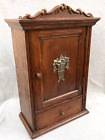 Antique french apothecary cabinet furniture early 1900's woodwork bronze