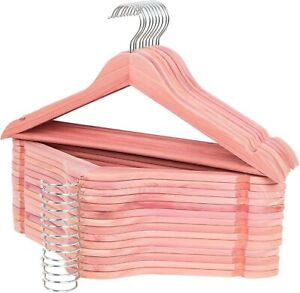 30 Pack Cedar Wood Suit Hangers with 360 Rotating Hook Great for Refresh Closet