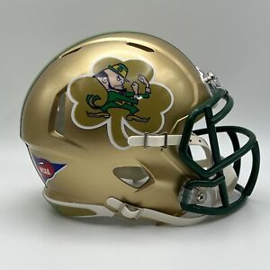 Notre Dame Fighting Irish CUSTOM Concept GOLD Leprechaun Mini Football Helmet