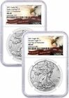 New Listing2021 $1 Silver Eagle 2 Coin Set Final Type 1 & First Type 2 NGC MS69 Eagle Label