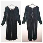 Vintage Banana Republic Dress Womens 10 Black Velvet Y2K 90s Victorian Prairie