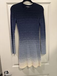 Women’s Theory Long Sleeve Blue Ombré Sweater Dress - Size Small