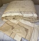 Sherry Kline Damask Cotton Scroll Quilted Queen Comforter & Pillow Shams Set
