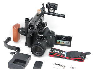 Canon EOS 77D + Rig DSLR Camera Kit w/ Canon EF-S 18-55mm STM Lens - Black