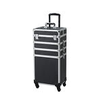 4 in 1 Portable Aluminum Rolling Makeup Case Salon Cosmetic Organizer Trolley