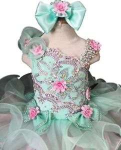 Jenniferwu Baby Girl Pageant Dress Handmade Beaded Dress Toddler Princess Dress