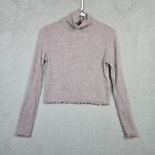 Madewell Women’s Ribbed turtle neck Long sleeve crop top Size S
