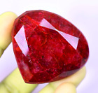 435 Ct Natural Huge Blood Red Ruby Pear Certified Loose Gemstone