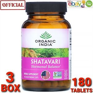 Organic India Shatavari Exp.2026 OFFICIAL USA 3 BOX 180 Caps Hormonal Immunity !