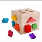 Shape Sorting Cube - Classic Wooden Toy With 15 Shapes NEW Sealed
